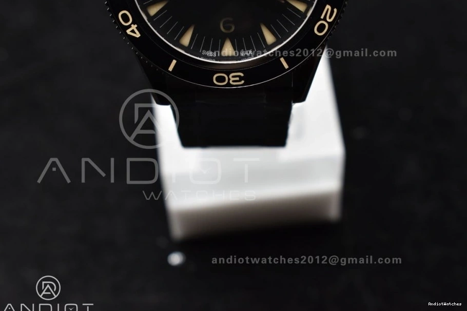 300 on 1060 Tailored A8912 Dial Heritage SS Seamaster Clone VSF Black Super Best 1:1 Edition Bracelet 0503